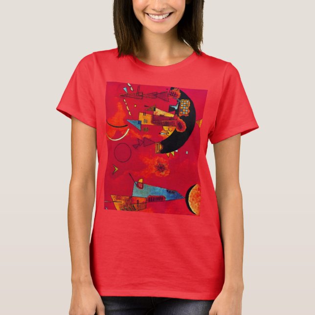 Kandinsky Mit & Gegen Red Color Abstrakte Malerei T-Shirt (Vorderseite)