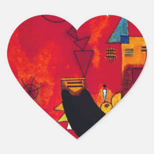 Kandinsky Mit und Gegen Herz-Aufkleber