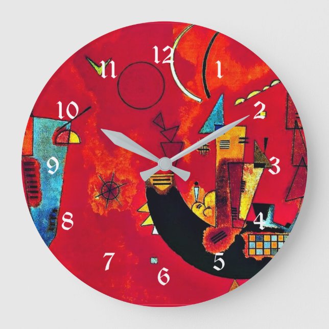 Kandinsky - Mit und Gegen (mit und gegen) Große Wanduhr (Vorderseite)
