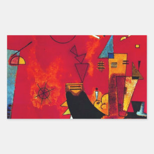 Kandinsky Mit und Gegen Rechteckiger Aufkleber