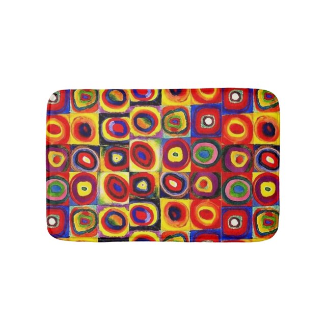 Kandinsky Moderne Quadrate Circles farbig Badematte (Vorderseite)