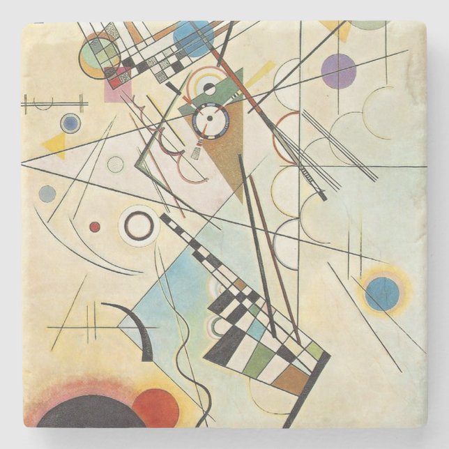 Kandinsky Modernes abstraktes expressionistisches  Steinuntersetzer (Vorderseite)