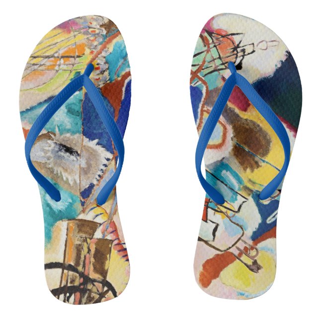 Kandinsky Modernes Abstraktes Malwerk Flip Flops (Fußbett)