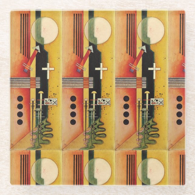 Kandinsky Modernes Abstraktes Malwerk Glasuntersetzer (Vorderseite)