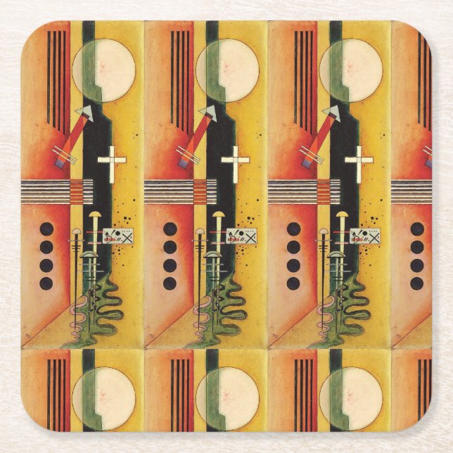 Kandinsky Modernes Abstraktes Malwerk Rechteckiger Pappuntersetzer (Vorderseite)