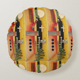 Kandinsky Modernes Abstraktes Malwerk Rundes Kissen