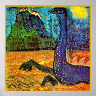 Kandinsky - Mondlicht-Nacht, berühmtes Kunstwerk Poster