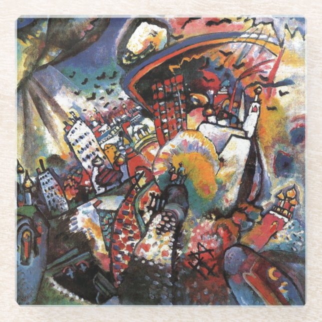 Kandinsky Moscow I Cityscape Abstrakt Art Glasuntersetzer (Vorderseite)