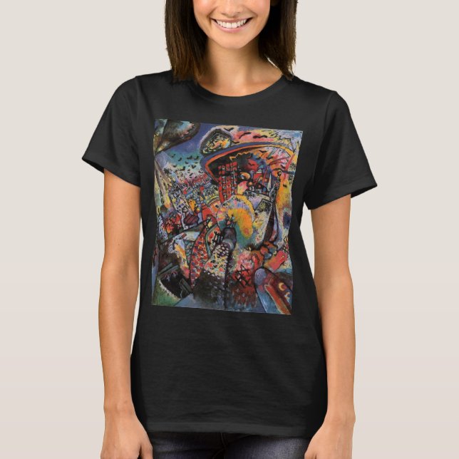 Kandinsky Moscow I Cityscape Abstrakt Black T-Shirt (Vorderseite)