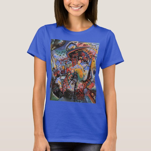 Kandinsky Moscow I Cityscape Abstrakt Deep Royal T-Shirt (Vorderseite)