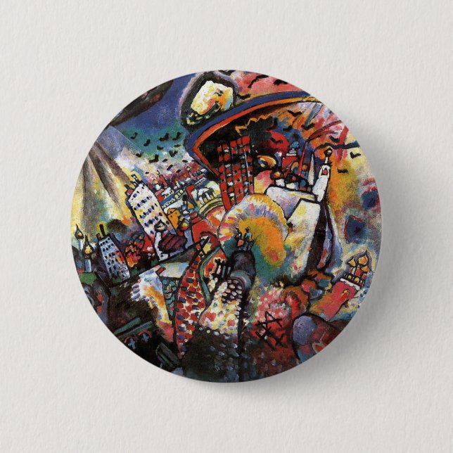 Kandinsky Moscow I Cityscape Abstrakte Malerei Button (Vorderseite)
