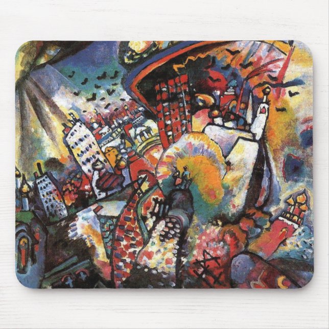 Kandinsky Moscow I Cityscape Abstrakte Malerei Mousepad (Vorne)