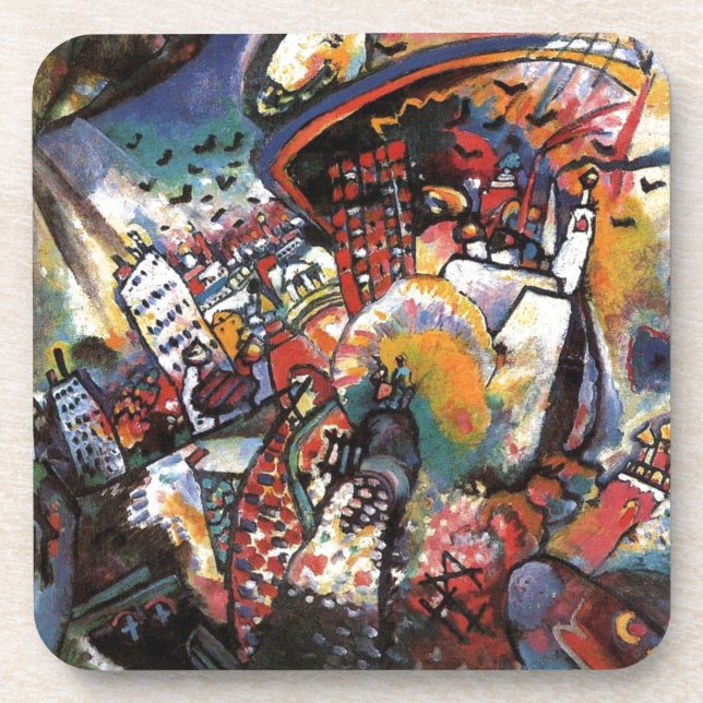 Kandinsky Moscow I Cityscape Abstrakte Malerei Untersetzer (Vorderseite)