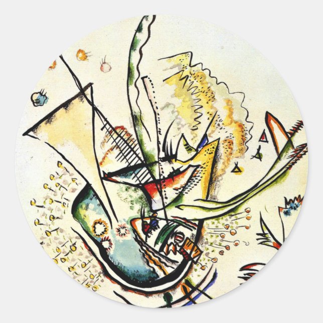 Kandinsky - ohne Titel, 1918 Runder Aufkleber (Vorderseite)