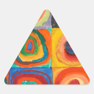Kandinsky-Quadrate Dreieckiger Aufkleber