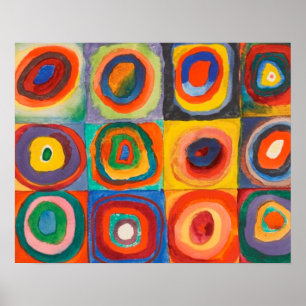 Kandinsky Quadrate Konzentrische Kreise Poster