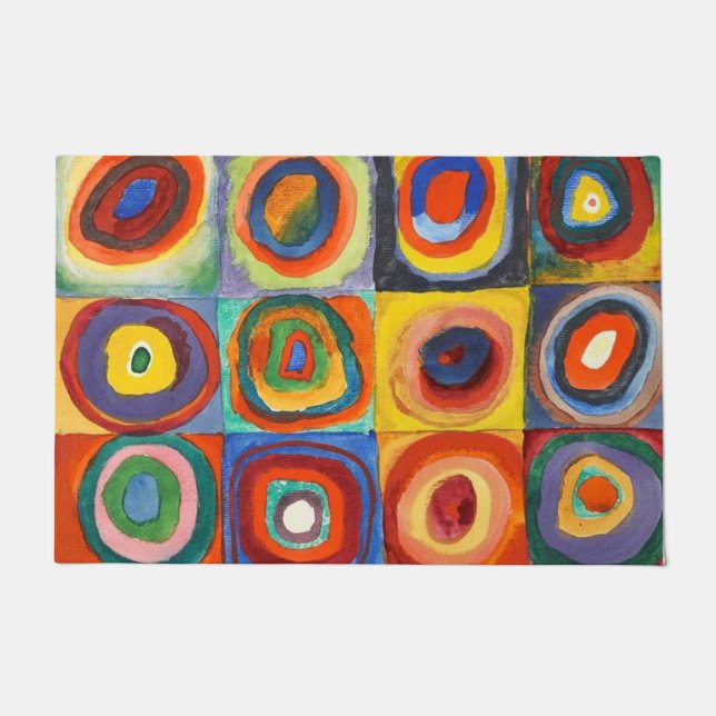 Kandinsky - Quadrate mit konzentrischen Kreisen Fußmatte (Vorderseite)