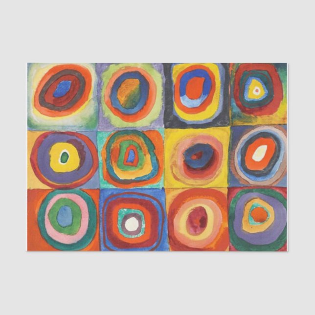 Kandinsky - Quadrate mit konzentrischen Kreisen Seidenpapier (Vorderseite)