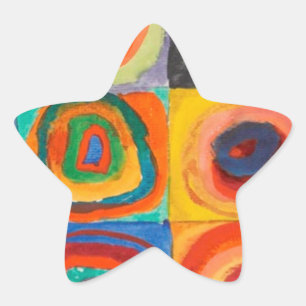 Kandinsky-Quadrate Stern-Aufkleber