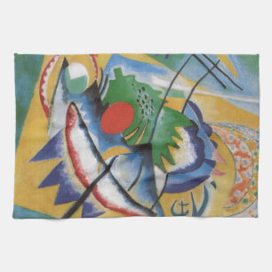 Kandinsky Red Oval Abstract Artwork Green Yellow Geschirrtuch