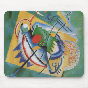 Kandinsky Red Oval Abstract Artwork Green Yellow Mousepad
