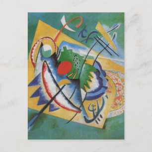 Kandinsky Red Oval Abstract Artwork Green Yellow Postkarte