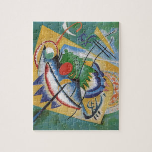 Kandinsky Red Oval Abstract Artwork Green Yellow Puzzle