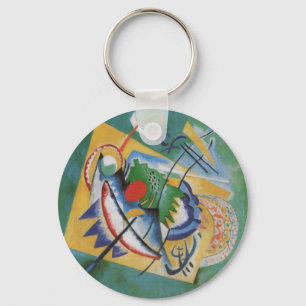 Kandinsky Red Oval Abstract Artwork Green Yellow Schlüsselanhänger