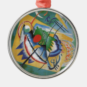 Kandinsky Red Oval Abstract Artwork Green Yellow Silbernes Ornament