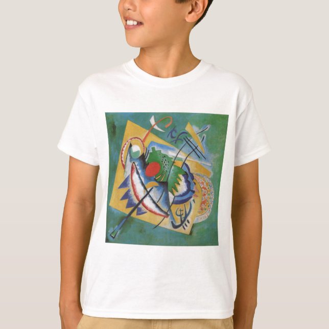Kandinsky Red Oval Abstract Artwork Green Yellow T-Shirt (Vorderseite)
