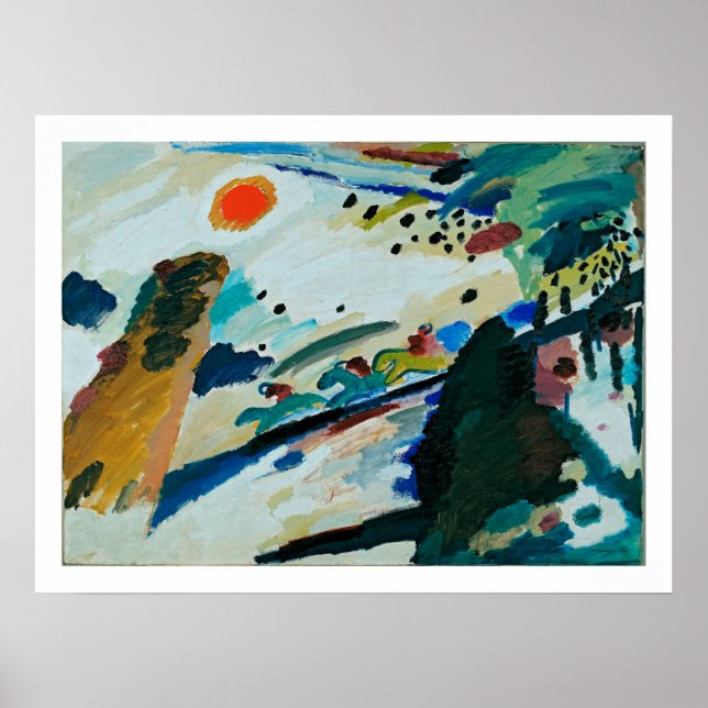 Kandinsky - Romantische Landschaft Poster (Vorne)