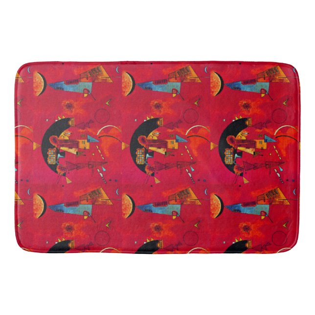 Kandinsky Rot Schwarz  Abstrakte Kunst Badematte (Vorderseite)