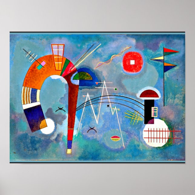Kandinsky - Rundende, farbenfrohe Kunst Poster (Vorne)