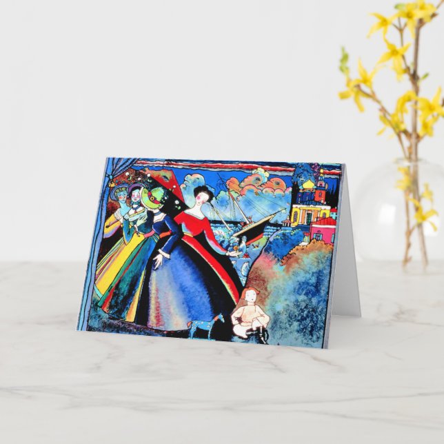 Kandinsky - Schiff, farbenfrohe Malerei Karte (Gelbe Blume)