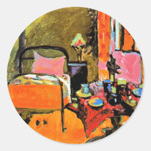 Kandinsky - Schlafzimmer in der Ainmillerstraße, Runder Aufkleber