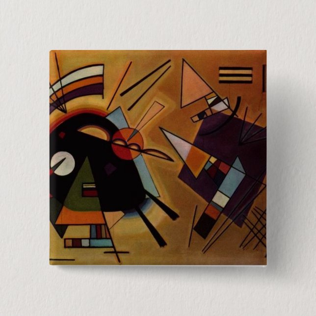 Kandinsky Schwarz-violetter Knopf Button (Vorderseite)