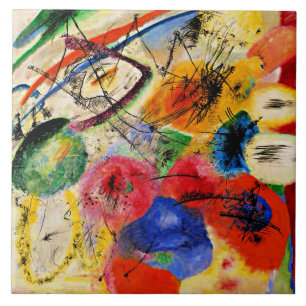 Kandinsky - Schwarze Linien Fliese