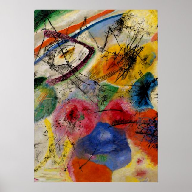 Kandinsky - Schwarze Linien Poster (Vorne)