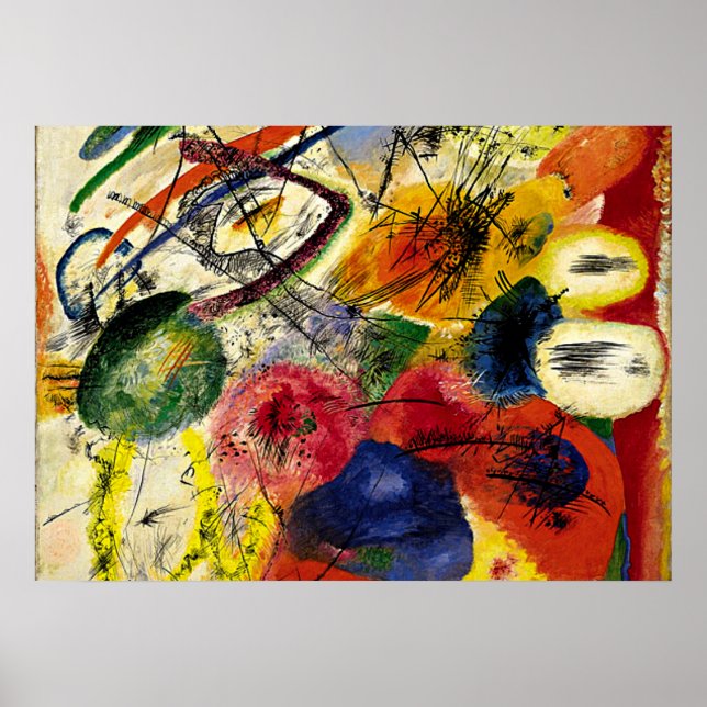 Kandinsky - Schwarze Striche Poster (Vorne)