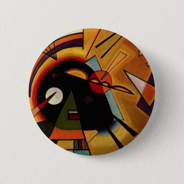 Kandinsky schwarzer und violetter Knopf Button (Vorderseite)