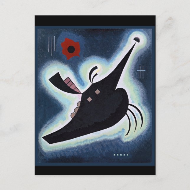 Kandinsky - Schwarzes Spitzes Quadrat Postkarte (Vorderseite)