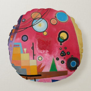 Kandinsky - Schwerrot Rundes Kissen