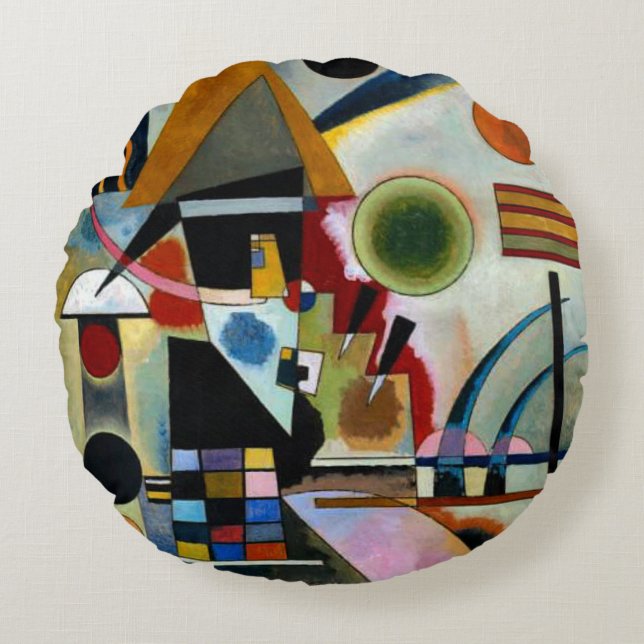 Kandinsky - Schwingend Rundes Kissen (Vorderseite)