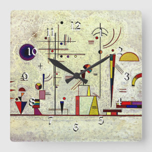 Kandinsky - Serious-Fun, abstract art, Quadratische Wanduhr