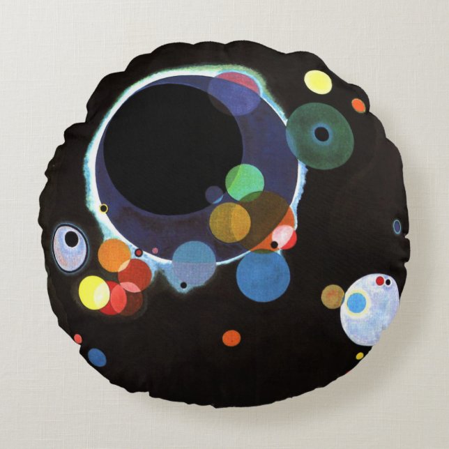 Kandinsky - Several Circles, famous abstract art Rundes Kissen (Vorderseite)