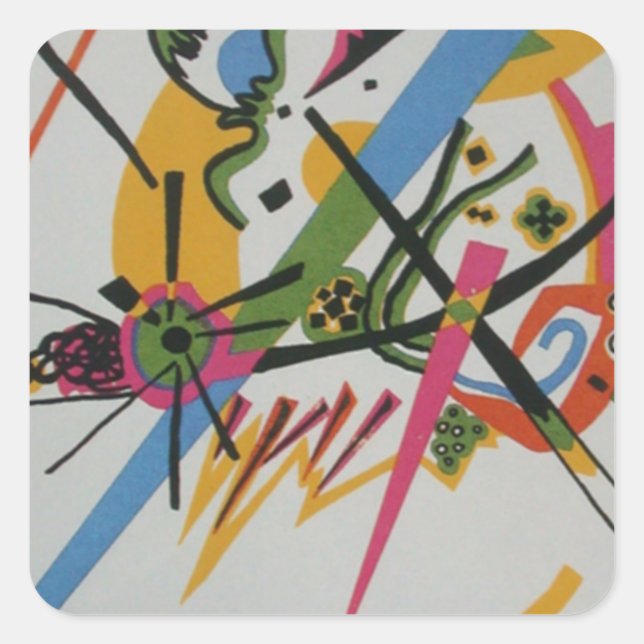 Kandinsky Small Worlds Kleine Welts I Quadratischer Aufkleber (Vorderseite)