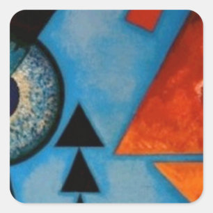 Kandinsky Soft Hard Abstract Quadratischer Aufkleber