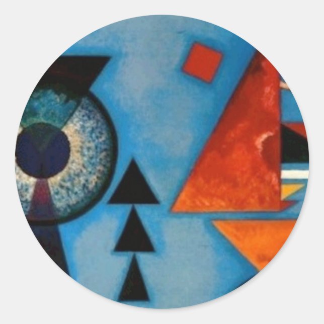 Kandinsky Soft Hard Abstract Runder Aufkleber (Vorderseite)