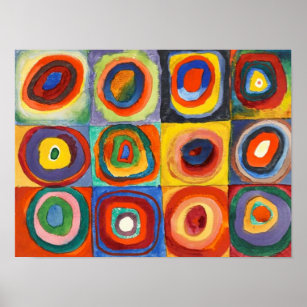 Kandinsky - Squares with Concentric Circles Poster
