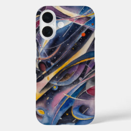 Kandinsky-Stil abstrakte farbige Abdeckung iPhone 16 Hülle